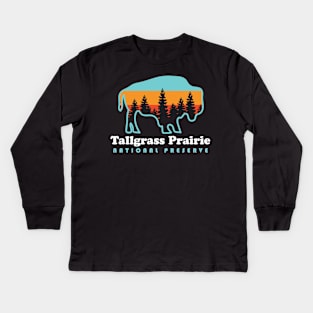 Tallgrass Prairie National Preserve Bison Kansas Kids Long Sleeve T-Shirt